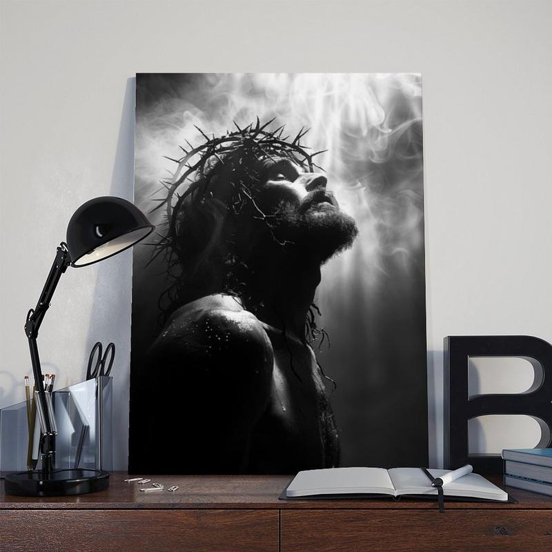 Extra Large Jesus Christ Portrait Canvas Print - Religious Spiritual Bible Wall Art, Living Room Decor