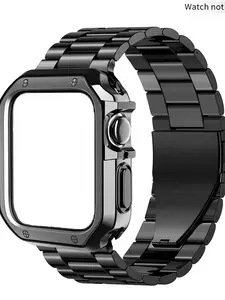 Protective Case + Stainless Steel Buckle Strap Set for Apple Watch Ultra & Series 9-6, Durable Tpu, Includes Tool Kit, Smart Watch Straps