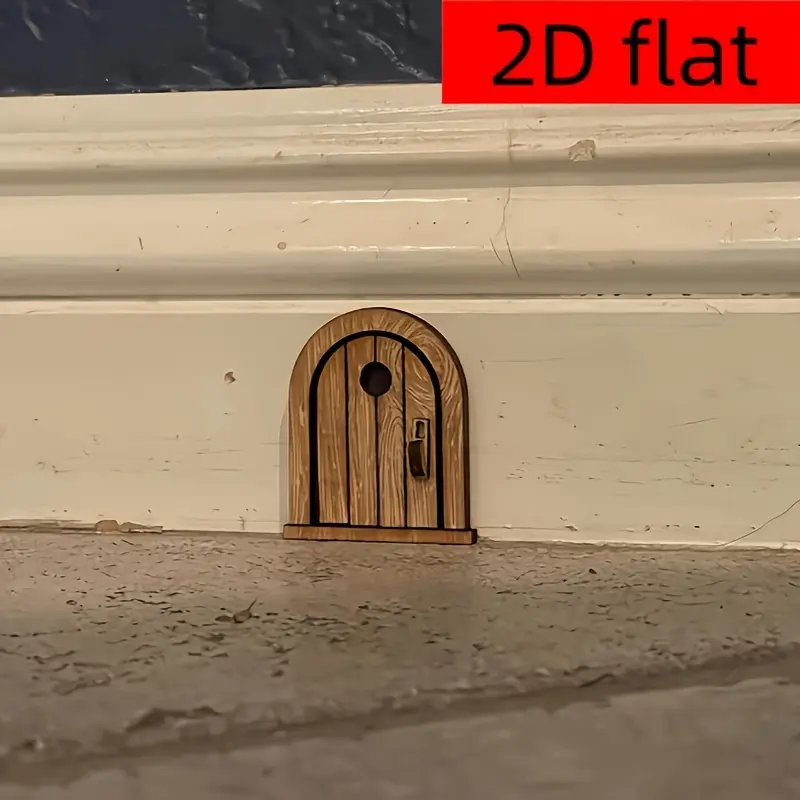 2D Flat Whimsical Mouse Door Decor,Wooden Wall Art,Easy To Install for Home & Office,Unique Gift for Fantasy Lovers