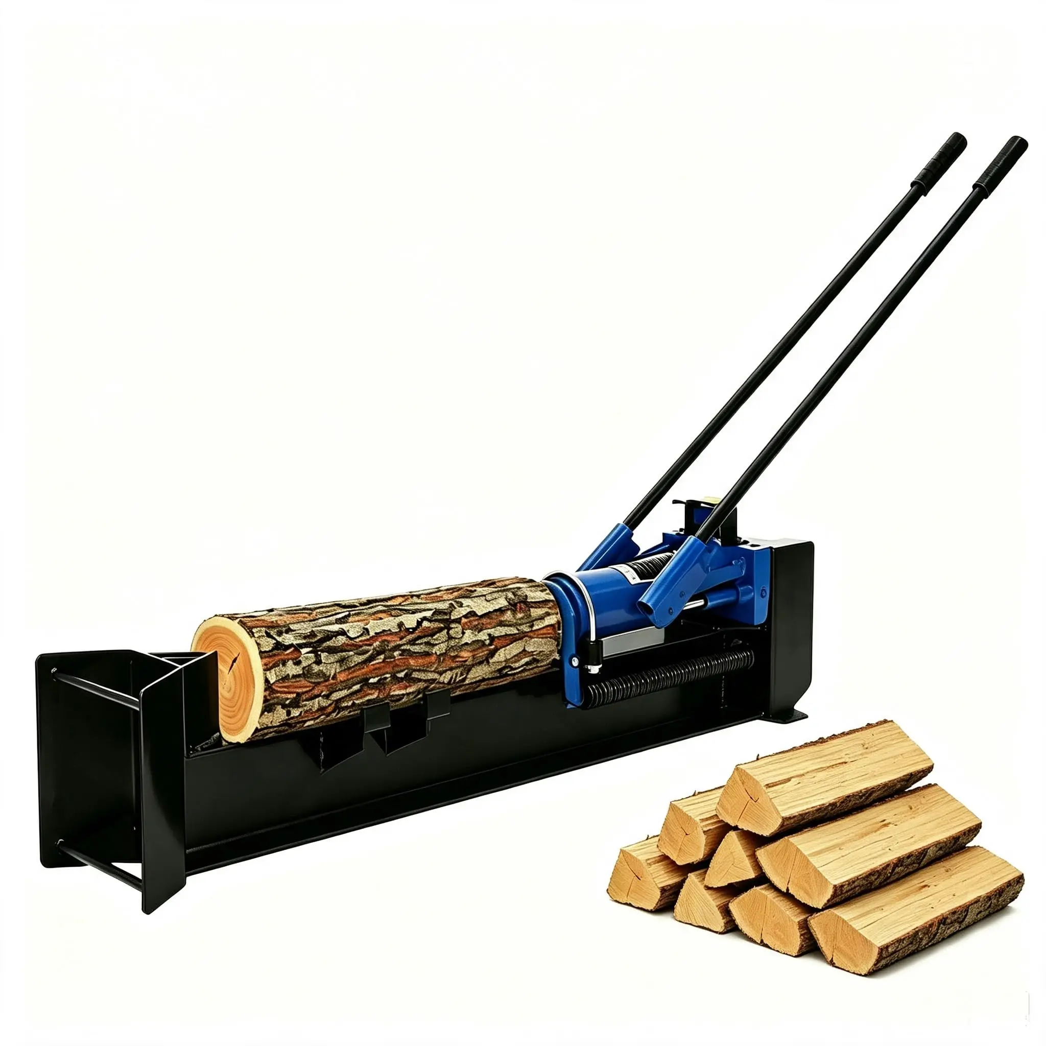 12 Ton Hydraulic Log Splitter for Firewood, Heavy-Duty Wood Cutter w/ Wheel