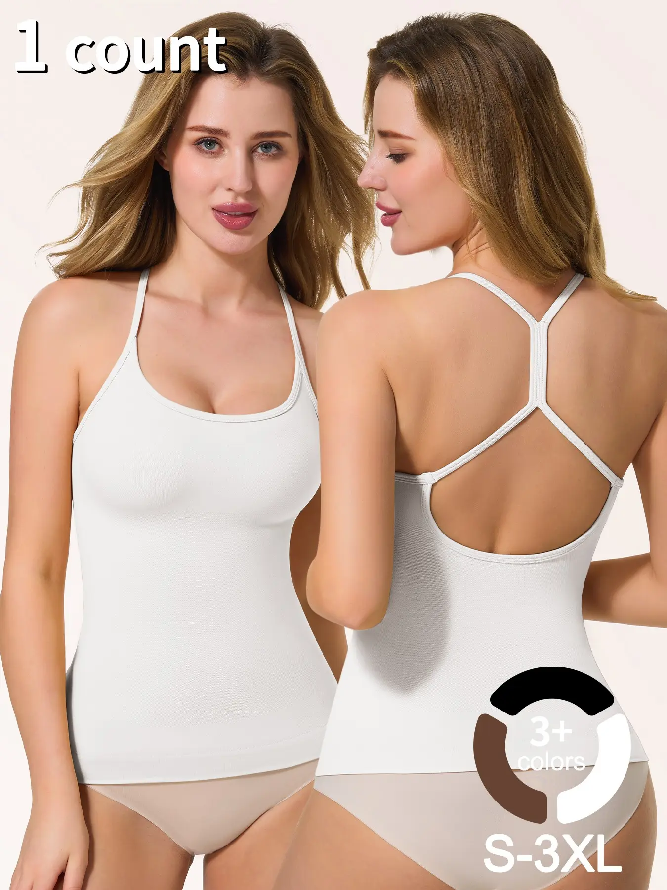 Women's Halter Neck Racerback Shapewear Tank Top Tummy Control Strappy Hollow Out Seamless Compression Slimming Tops Casual Solid Color for All Seasons