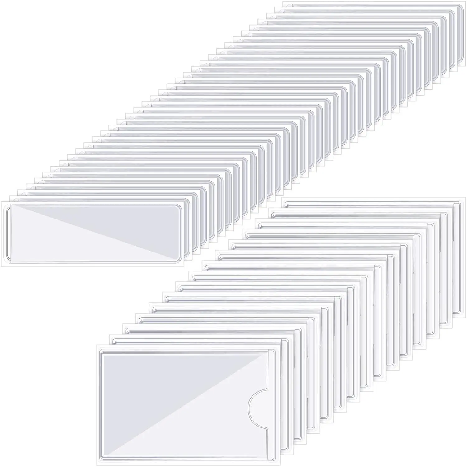 100 count Clear Adhesive Pockets Holder and Clear Binder Label Business Card Pockets Card Holder for Organizing and Protecting Labels, Business Cards, Photos