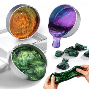 Multiple Styles Jar High Transparency Liquid Glass Slime, Pearlized/color Changing/luminescent Clear, Reusable Stress Relief for Kids/adults