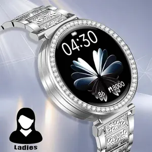 1.46-inchLadies Smart Watch Fashionable HD Large Screen BT Call Digital Watch Health Tracker Sport Modes Notification Reminder Voice Assistant Motion Trajectory Custom Photo Android And iOS Systems Wearable Wristwatch Luxury Women