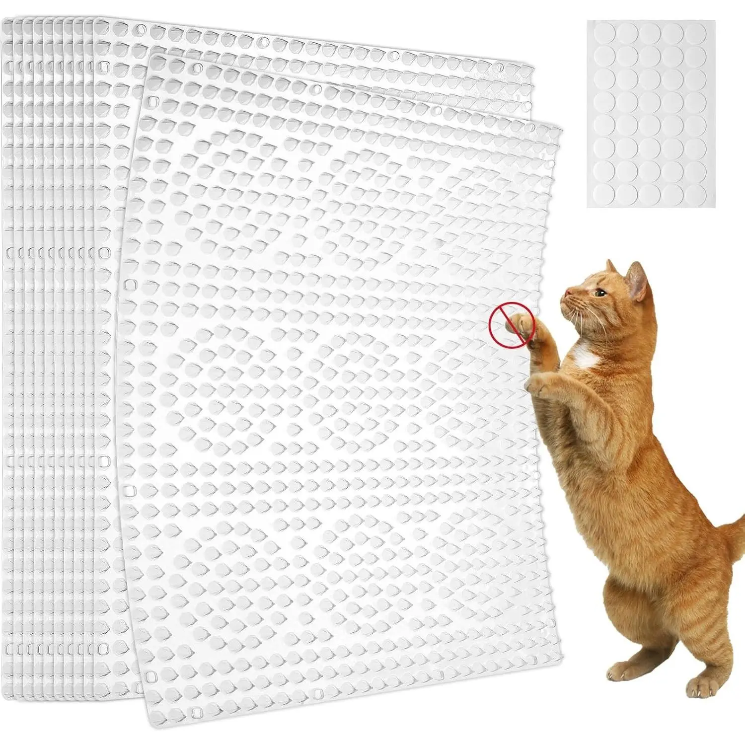 12 Pack Spiked Scat Mat for Cats, Indoor Outdoor Cat Repellent Deterrent Mat, Keep Cats Off Counter