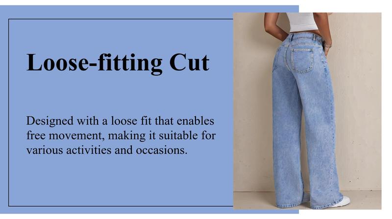 GILIPUR Y2K Women Front Button Pocket Straight-Leg Casual Denim Jeans For Daily Wear Ladies Pockets Bottoms For All Seasons Baggy Pants Streetwear Low-Rise Non-Stretch Jeans Stacked Jean All-Season Comfortable Fit