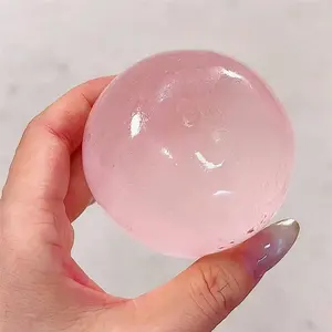 Blue Sea Cherry Blossom Coconut Ball, Q-Elastic Stress Relief Toy, Transparent Slow Rebound, Office Desk Decor, Party Gift