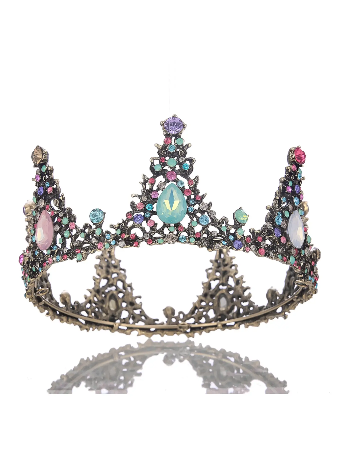 European and American retro photo studio Baroque round crown hair accessory bride wedding veil bride crown headpiece accessories