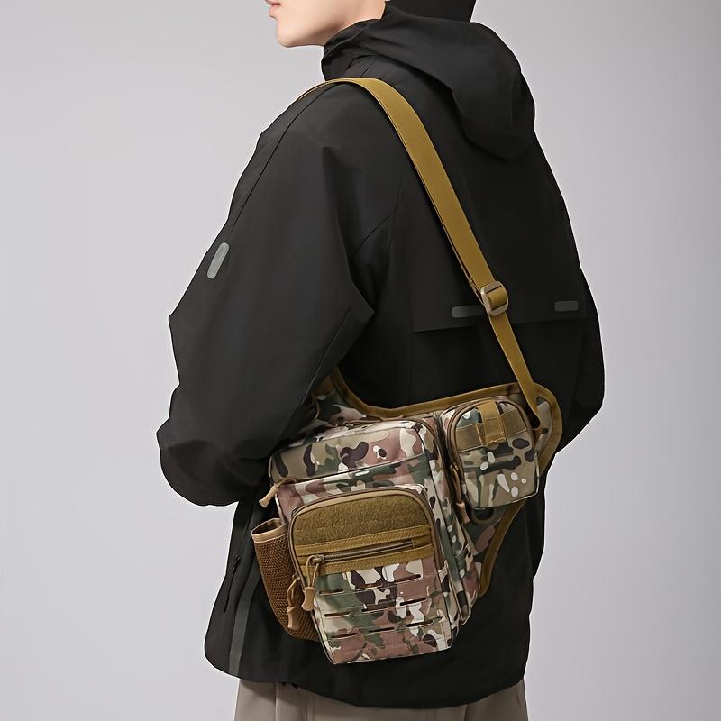 Casual Men's Crossbody Bag with Side Pouch, Multifunctional Lightweight Chest Pack for Outdoor Sports, Durable Breathable Waist Bag with Secure Zippered Back Pocket