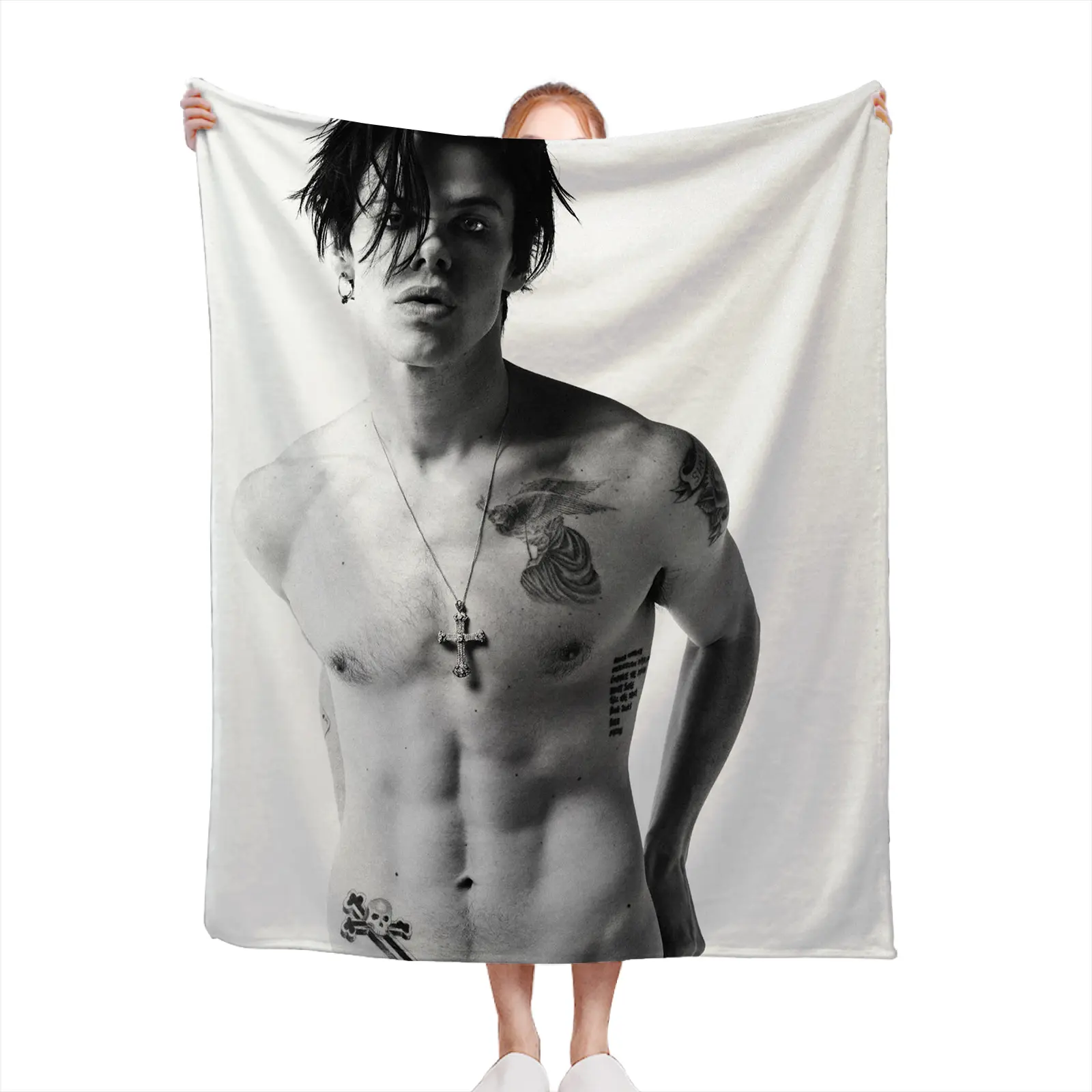 Microfiber Harry Styles Photo Print Throw Blanket - Soft, Cozy, Lightweight, Classic Single-Piece Indoor Room Decor Gift for Fans 2607230466