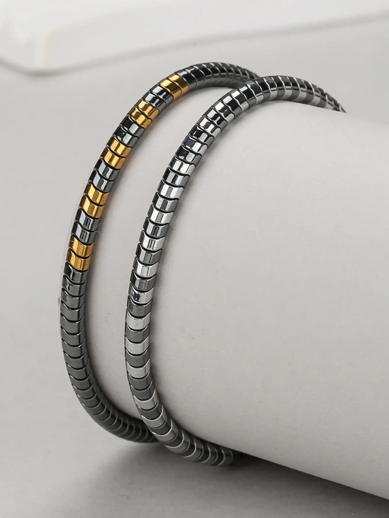 Geometric Creative Electroplated Stone Handmade Braided Bracelet, Adjustable Magnetic Necklace, Non-Fading, Casual Style, All Seasons