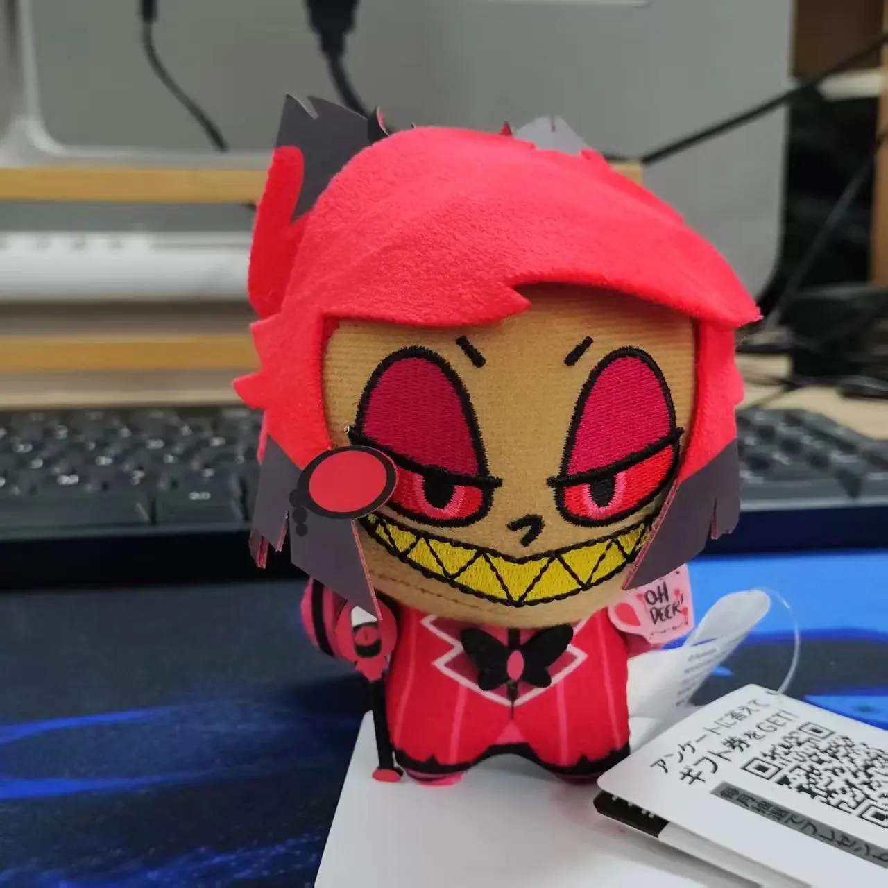 13 CM Hazbin Hotel Anime Alastor Plush Doll Ornament Soft Toy Bag Keychain Collectible Anime Peripherals Kids Birthday Gifts