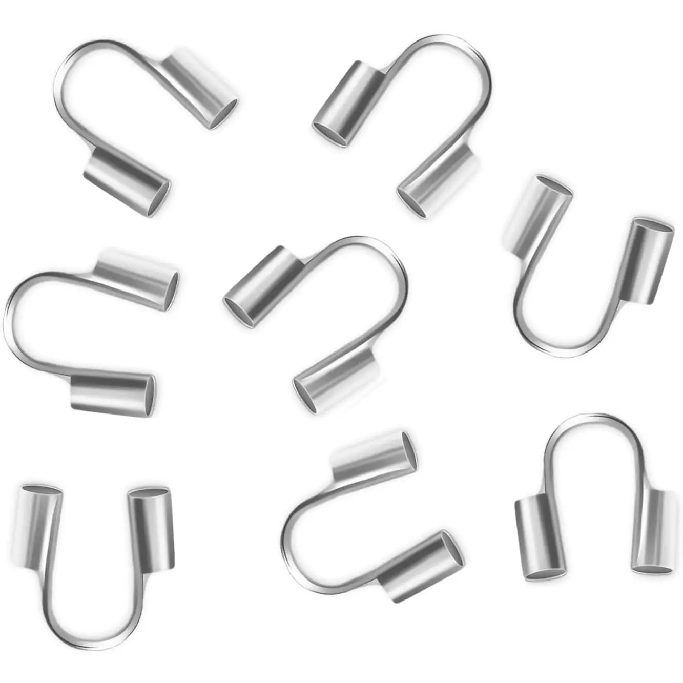 100 count  Plated Brass Wire Protector for  Making | U Shape Wire Guardian Loops for Earring Necklace Bracelet Making