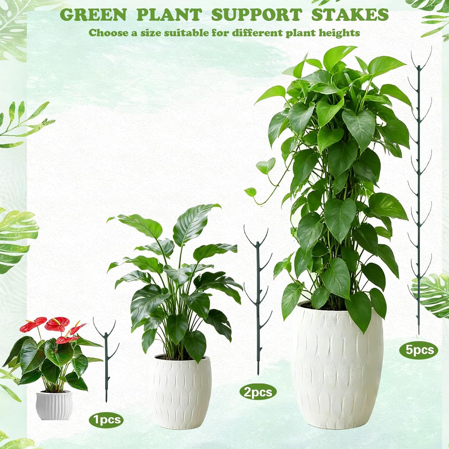 Stackable Monstera Moss Pole - 10 count Coir  Support Stakes for Indoor , Bendable Totem Pole for Climbing Vines,   | Durable Indoor  Stakes (10 Pack)