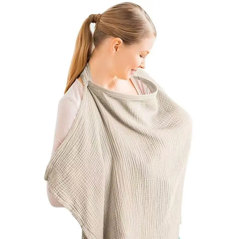 Women's Breathable Canvas Nursing Wrap Scarf - Easy-to-Use Accessory with Rigid Ring, Breastfeeding Support, Car Seat Sunshade, Comfortable, Mothers, Unisex, Sun Protection