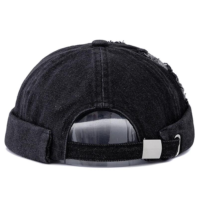 Hot Sale Broken Hole Landlord Hats Men's Street Hip-hop Hats Melon Dome Denim Cap Women's Sailor Hat Caps