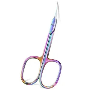 Professional Nail Cuticle Scissors, Extra Fine Curved Blades, Multi-Purpose for Eyebrows, Eyelashes, Mustache, Dead Skin Cutter