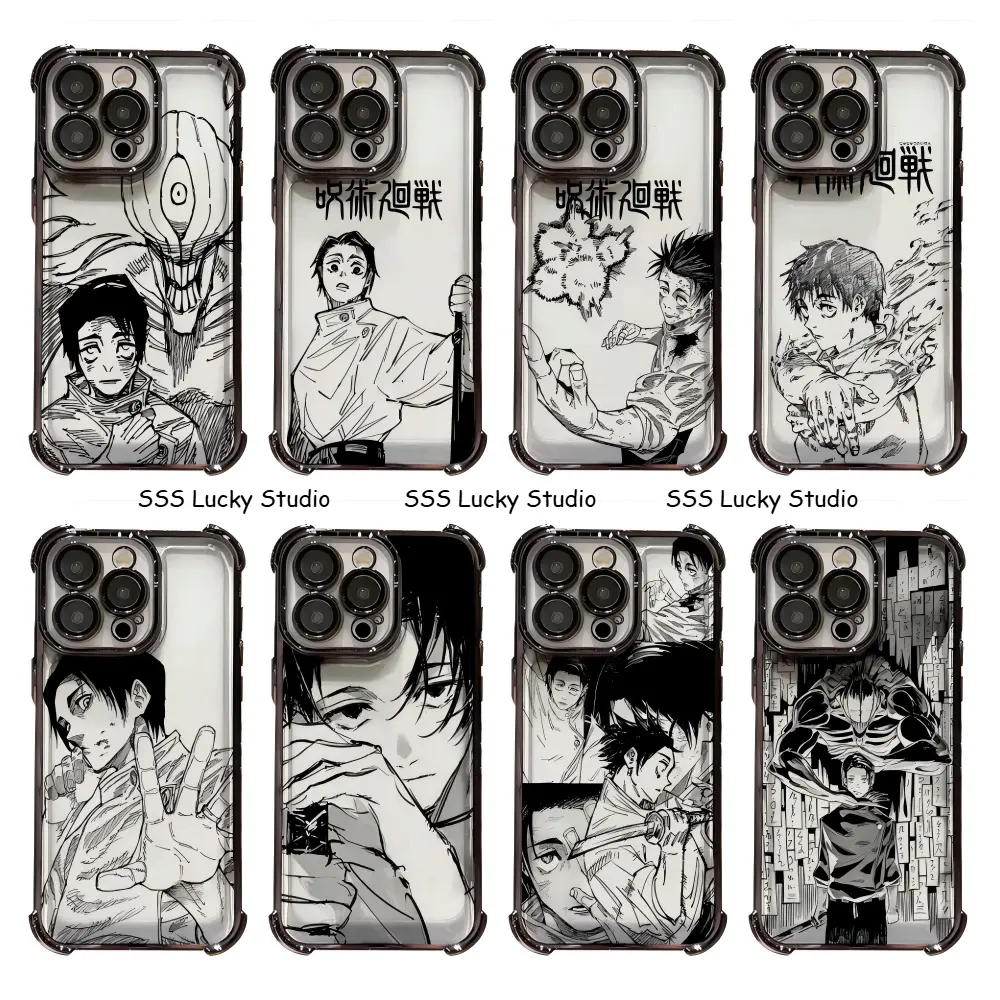 Cool Jujutsu Kaisen Yuta Okkotsu Phone Cases For iPhone 12-17 ProMax/Pro/Plus/Air,Black Transparent Shockproof Casing Cover Accessories,Ideal Birthday Holiday Gift