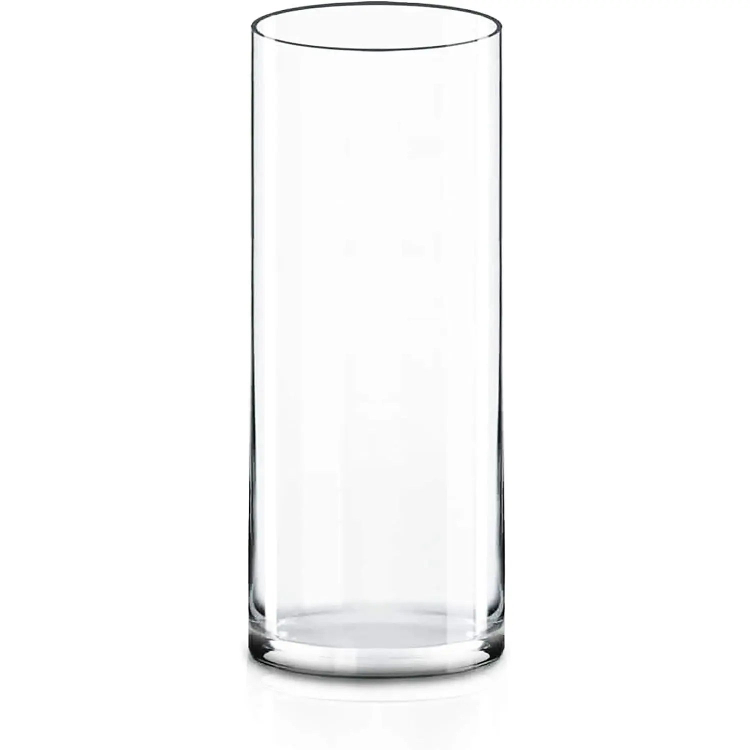 CYS Excel Clear Glass Cylinder Vase (H:12" D:4") | Multiple Size Choices Glass Flower Vase Centerpieces | Hurricane Floating Candle Holder