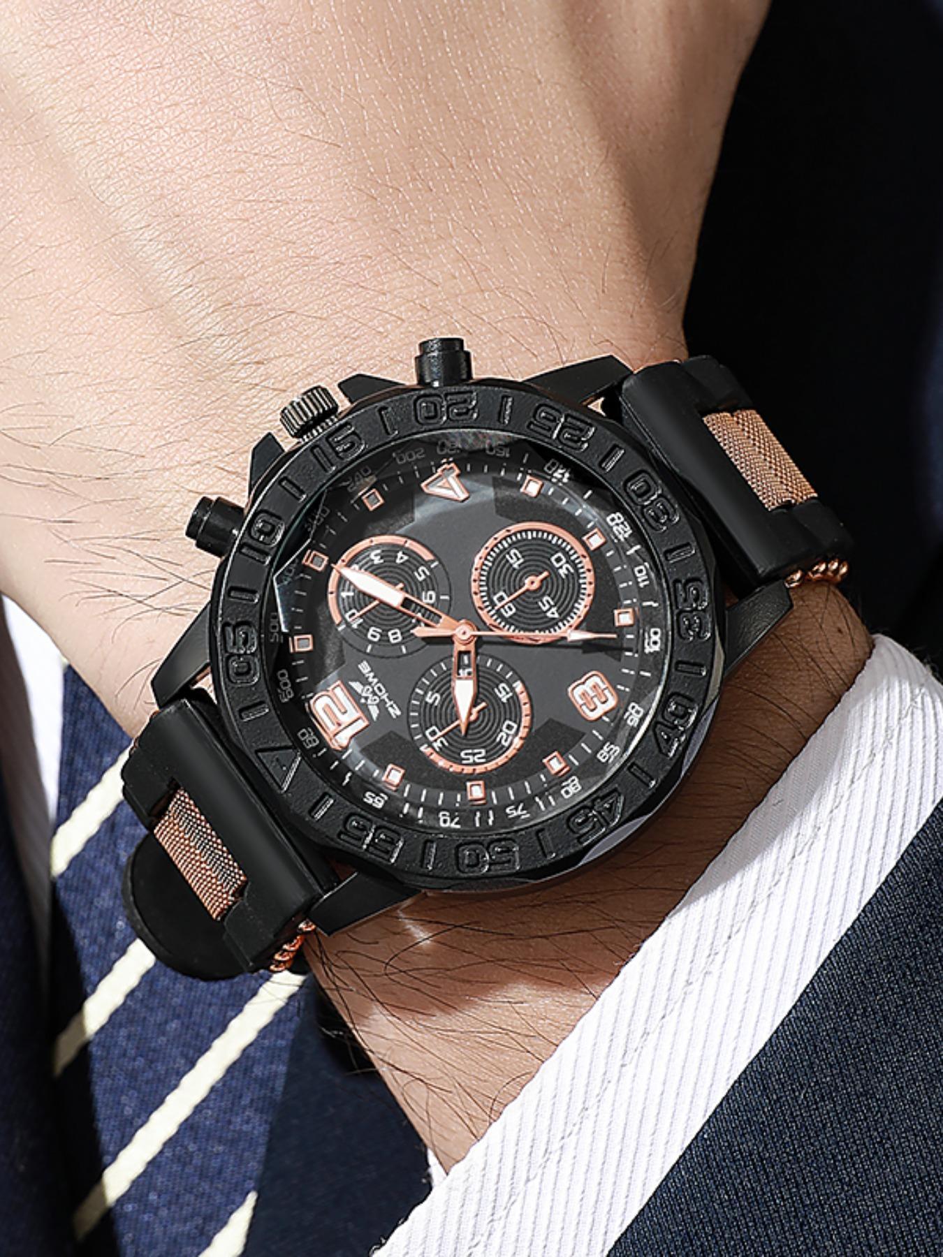 Men's Sporty Minimalist Analog Quartz Watch, Fashionable Wristwatch with Silicone Strap, Trendy Exquisite Accessories, Birthday Gift, No Box Included, Modern Trendy Watch detail 3