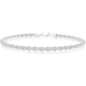 nometo 925 Sterling Silver Rope Chain Bracelet Box Chain Bracelet 2mm3mm5mm Silver/Gold Plated Bracelet for Men Women Silver Bracelet 6.5-9 Inches