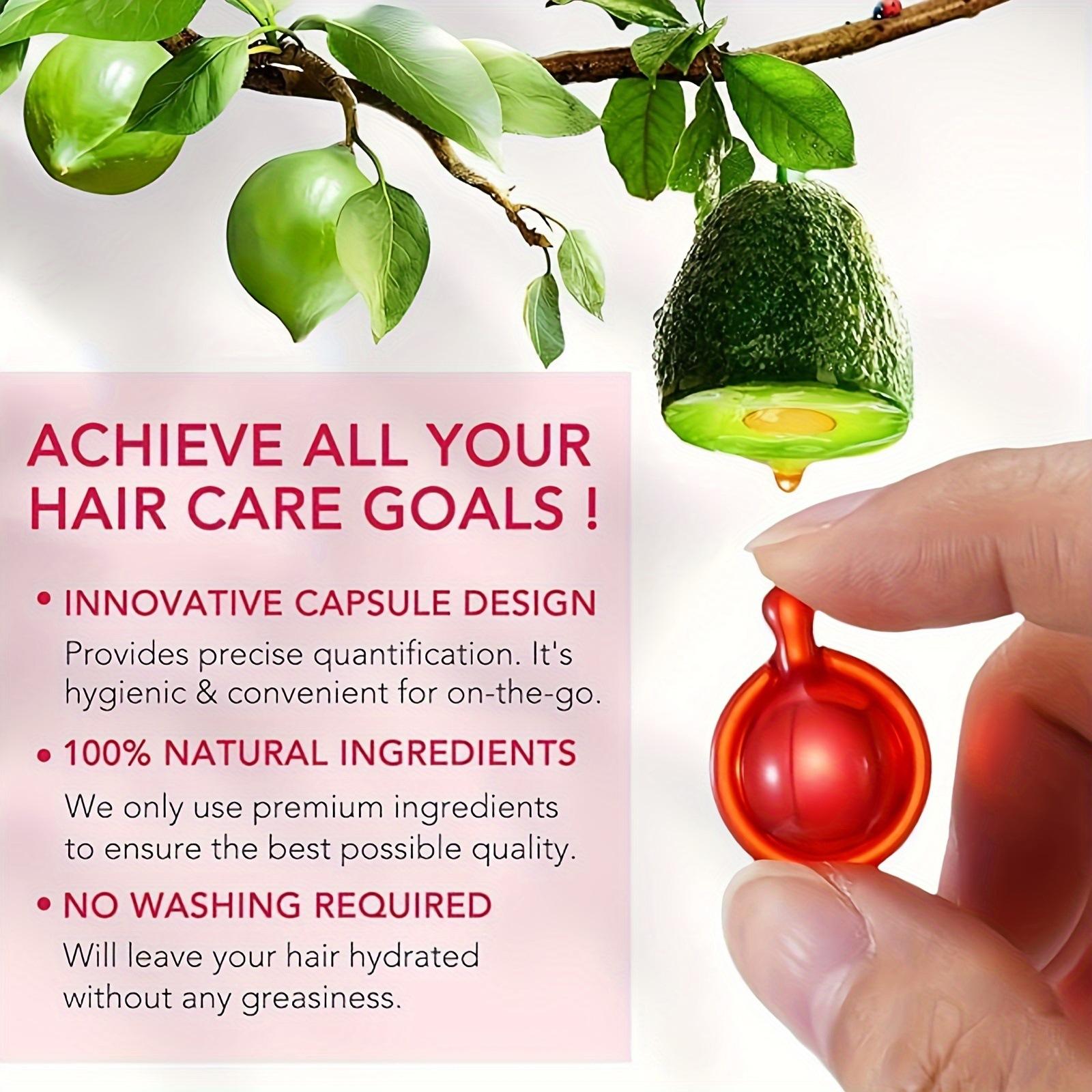 Single bottle of hair care vitamin capsules, moisturizing leave-in hair oil with argan oil, unisex hair care product, natural formula, not for consumption!