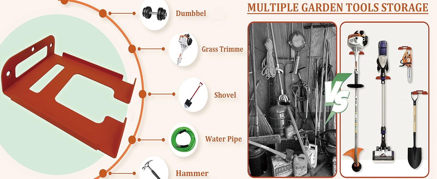Weed Eater Hanger -2 Pack Trimmer Rack Wall for Grass Trimmer, Tool Rack/Bracket, Wall Tool Hanger, Shed, Weed Wacker Holder