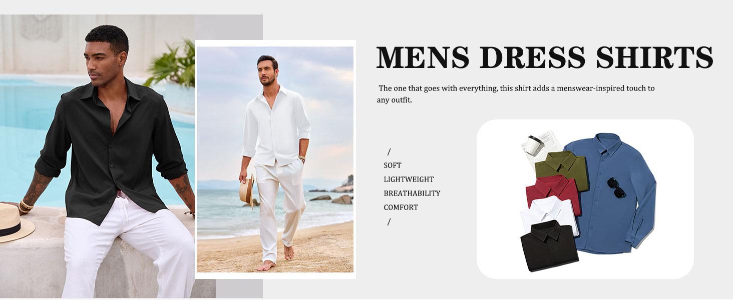 Beotyshow Mens Distressed Henley Shirts Retro Long Sleeve Tee Shirts Casual Button Down Washed T-Shirts for Men Cotton Menswear