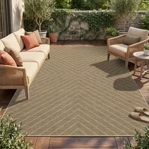 Modern Easy Jute Area Rugs, Washable Outdoor Patio Rug for Living Room Chevron Indoor Outdoor Carpet, Farmhouse Geometric Non Slip Large Carpet for Backyard Dining Room