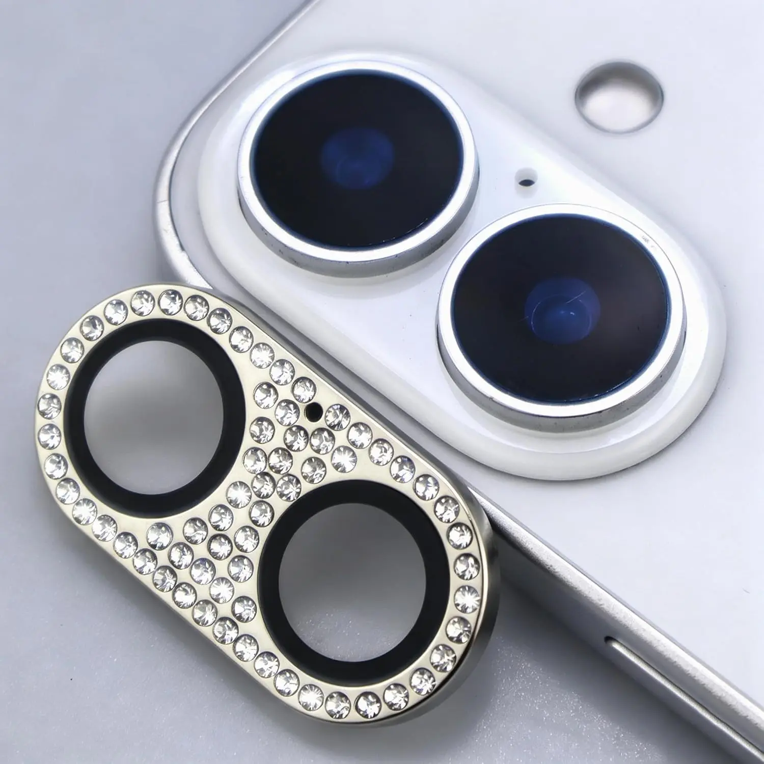 Tempered Glass Camera Lens Protector for iPhone 16/16+, Automatic Personalized Shiny Bling Accessory with Full Coverage