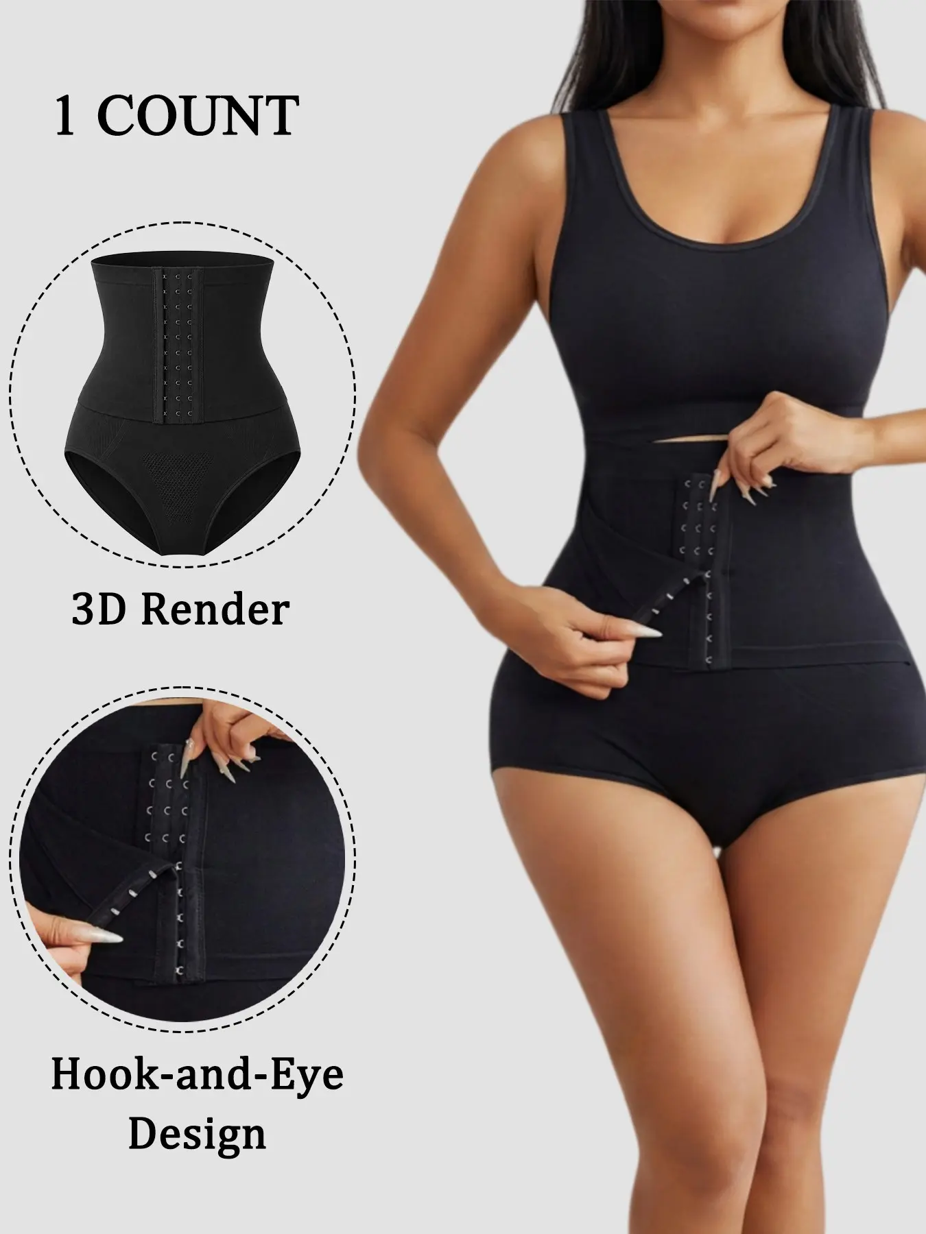 1/2/3 Counts Women’s Tummy Control Shapewear Shorts, Tummy Control Compression Girdle with 3-Row Adjustable Hooks, Butt Lifting Body Shaper,Comfort Breathable Adjustable Body Shapewear Bottoms for Daily Wear, Briefs，Suitable For Daily Wear Or Sports