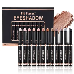 12-Piece Glitter Eyeshadow Stick Set, Smudge-Proof Waterproof Metallic Eye Liner, Brightening Eye Makeup Kit for Women and Girls, All Over Glimmer