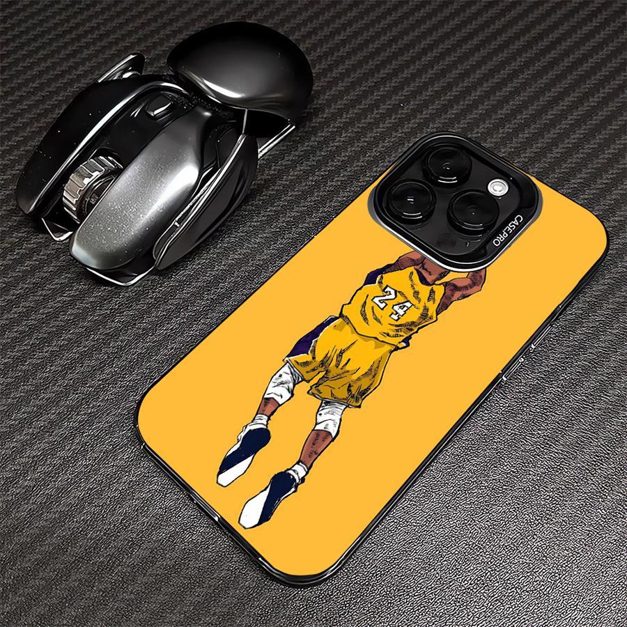 Cool Basketball-Themed Iridescent Silver Phone Case — Compatible with iPhone 13, 14, 15, 16; An Ideal Gift Choice