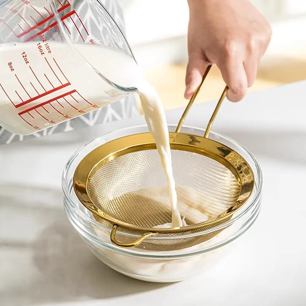 304 Stainless Steel Fine Mesh Sifter and Flour Sieve, Kitchen Baking and Cooking Strainer, Essential Small Tool and Accessory, Baking Tools