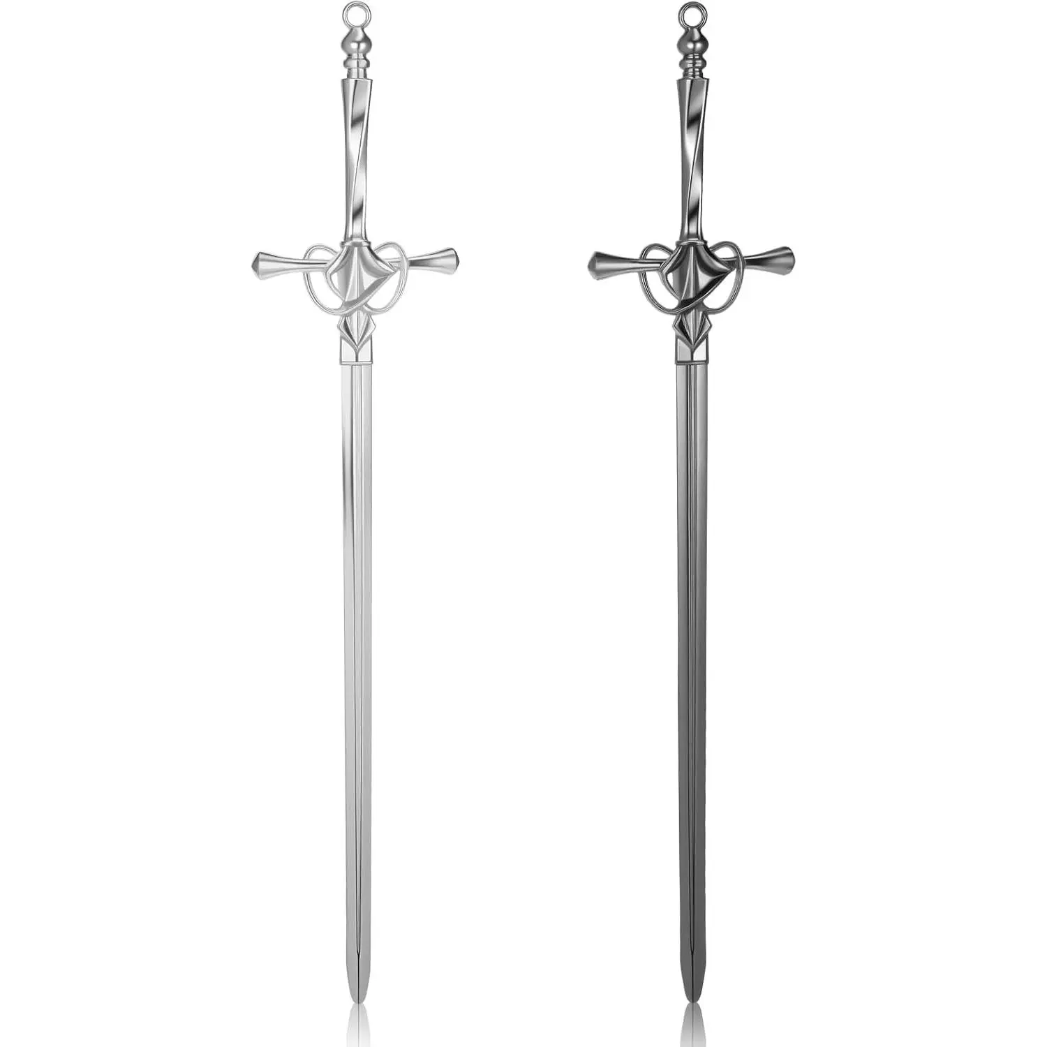 2 Pack Letter Openers, Mail Opener Tool, Sword Letter Opener with Ergonomic Handle, Envelope Slitter Fancy Envelope Openers, Home and Office Mail Supplies(Silver, Black)