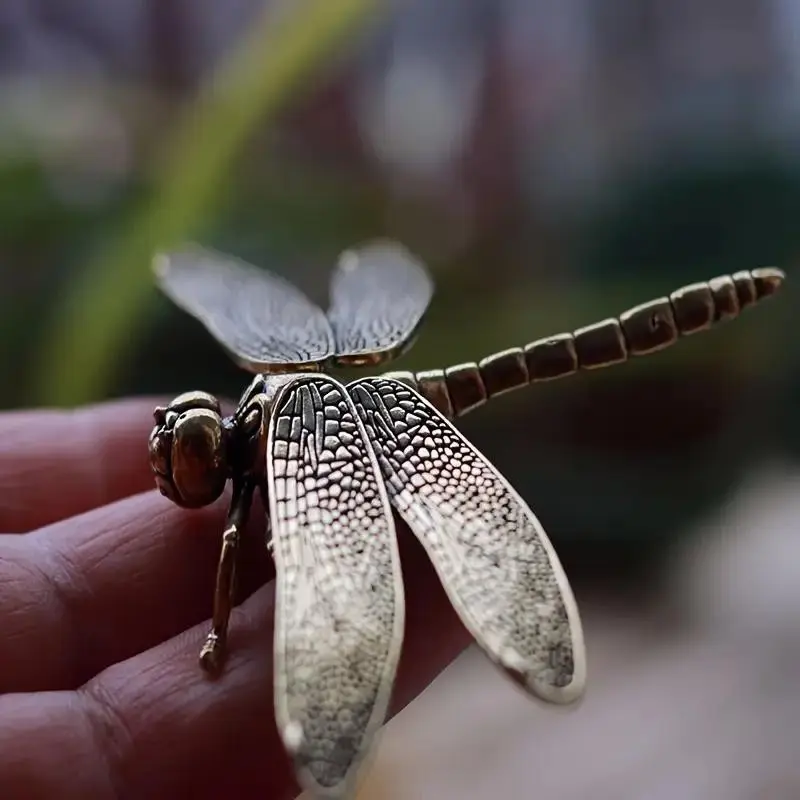 Bronze Dragonfly Statue, Living Room, Study, TV Stand, Office Decor, Small Animal Desktop Decoration, Home Décor