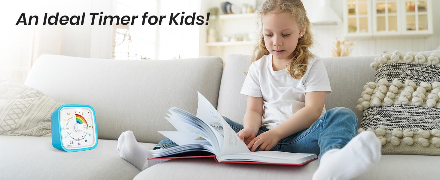 Yunbaoit Visual Timer with Protective Case, Digital Timer, 60 Minute Countdown Tool for Kids and Adults, Silent Low Battery Reminder for Effective Time Management