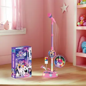 Upgraded Anime Singing Girls Children's Karaoke Microphone Toy—Sturdy And Durable,With Colorful Lights;Comes With A Stand And A Tpye-C,Interface For Playing Songs From Your Phone;A Role-Playing And Music Education Toy Suitable For Both Boys And Girls.