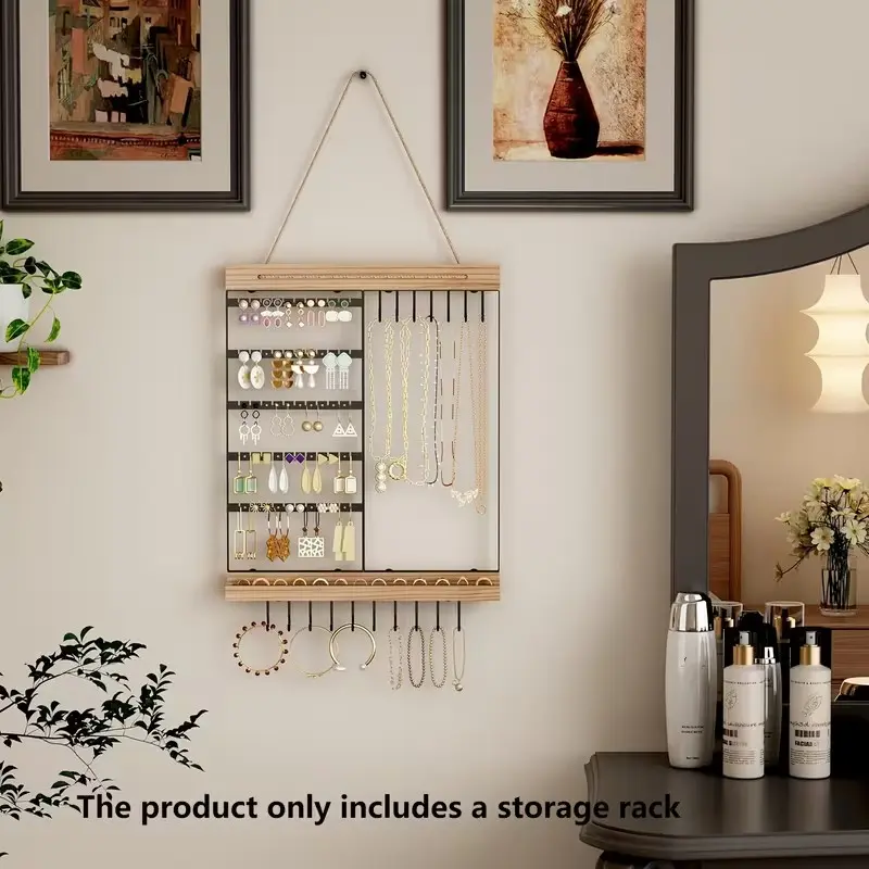 Wall-Mounted Jewelry Organizer Box, Ideal for Earrings Necklaces Bracelets Rings, Perfect for New Year Gifts, Space-Saving Storage Solution