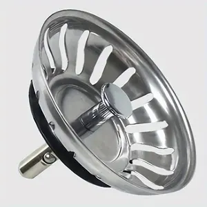 Kitchen Sink Strainer and Plug - Polished Waste Plug with Hair Catcher, for Bathroom and Kitchen Drain Protection