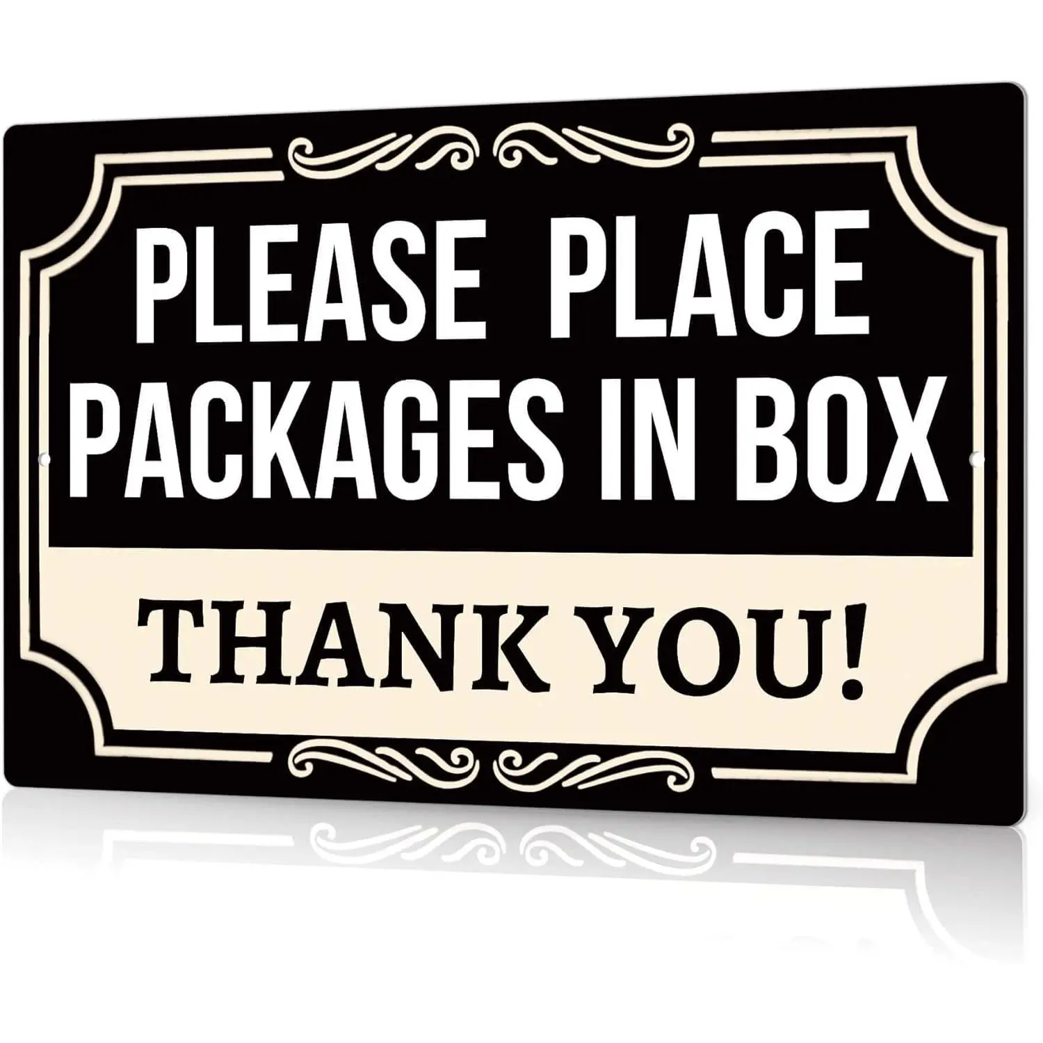 Putuo Decor 8x12 in Rectangle Tin Delivery Sign - Outside Aesthetic Home Sign, "Please Leave Packages Here" Plaque for Home Decor to Guide Deliverers, Aesthetic Home Signs