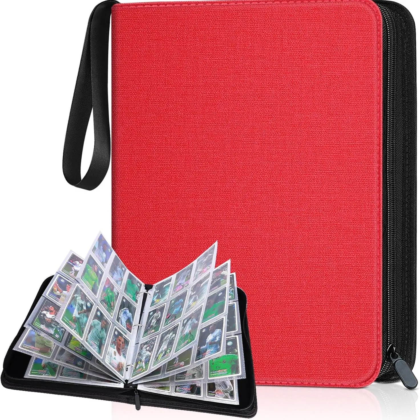900 Pockets Card Binder, Trading Card Album Display Holder, PU Cover Zip Binder, Durable Card Holder for Tcg Game Cards and Sports Cards, Trading Card Storage, Trading Card Organizer