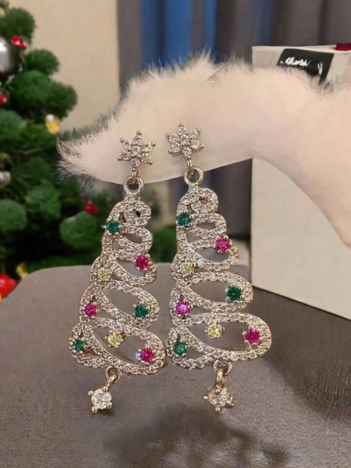 【New Store Gift!】 Tree Shaped Earrings, Christmas Tree Dangle Earrings, Ideal for Back to School & Valentine's Day