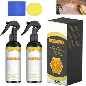 2PCS Natural Beeswax Care Spray &, Natural Beeswax Spray For Wood, For Living Room,, Furnishings and Wooden Floors