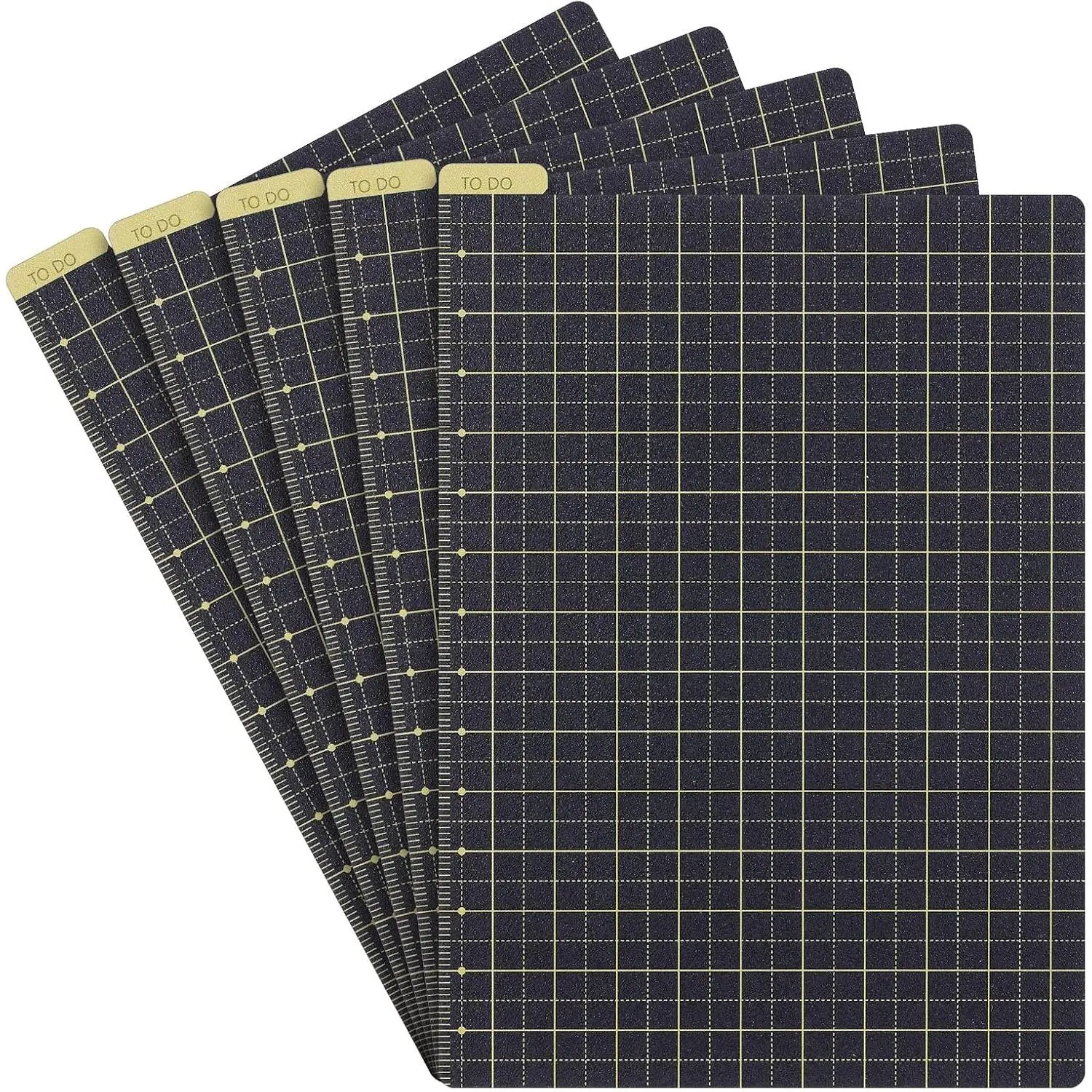 5 Pack A6 Yellow Pencil Board  Notebook Accessory, Flexibility Layout Grids Board with Ruler Scale