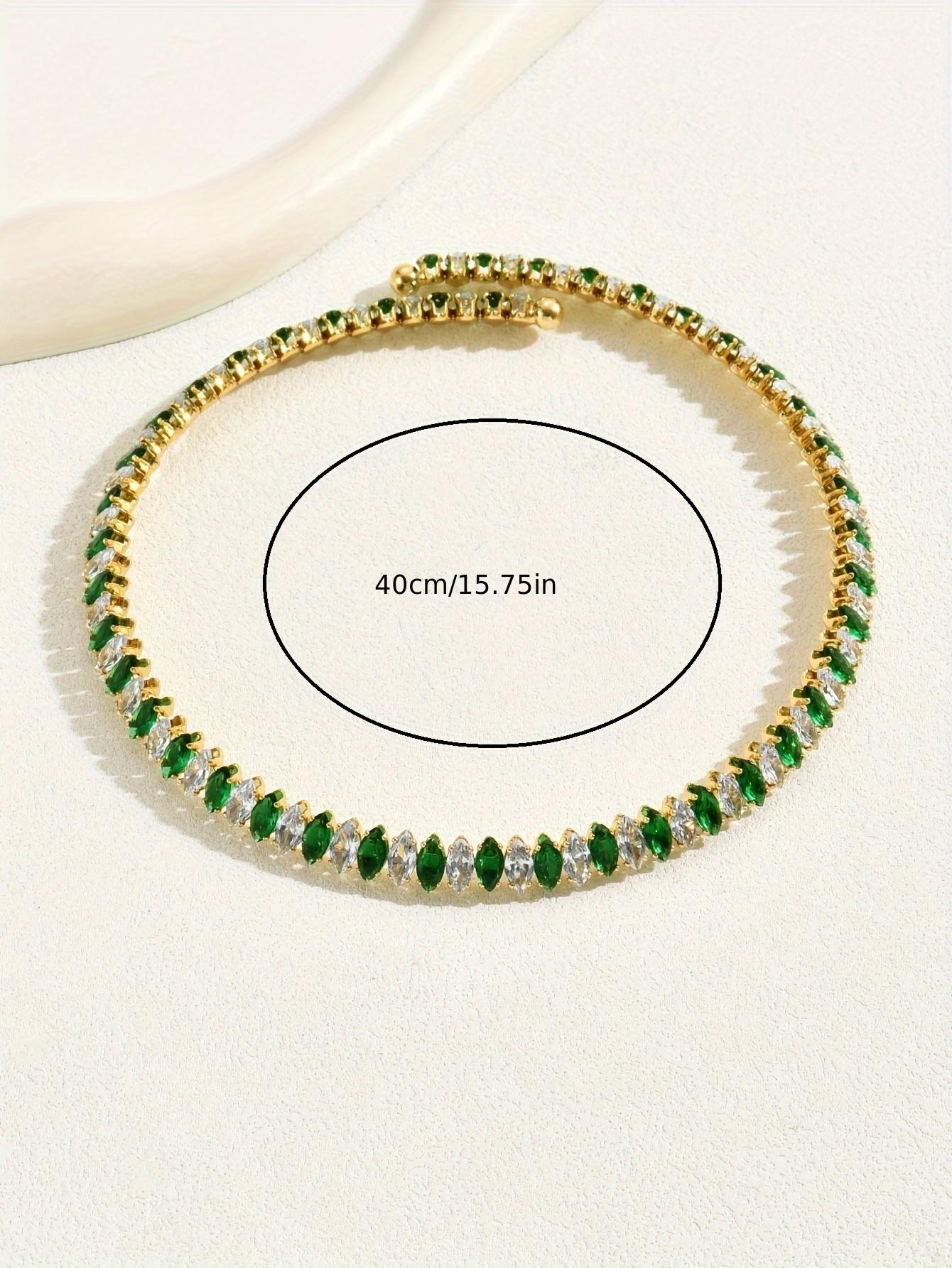 Women's Interlocking Rings Necklace - Features a luxurious copper chain with a transparent synthetic zirconia effect, paired with gold interlocking rings, suitable for weddings/parties/daily wear, comfortable and durable women's jewelry cross men's link