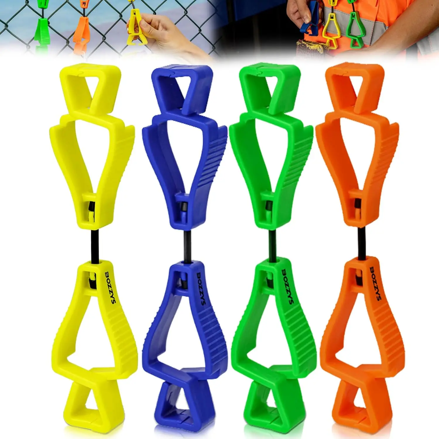 Glove Clips for Work Glove Holders| Pom Plastic Clips for Tool Belts, Hard Hats and Gloves, 360° Anti-Drop, Never Lose Gloves on Construction Sites