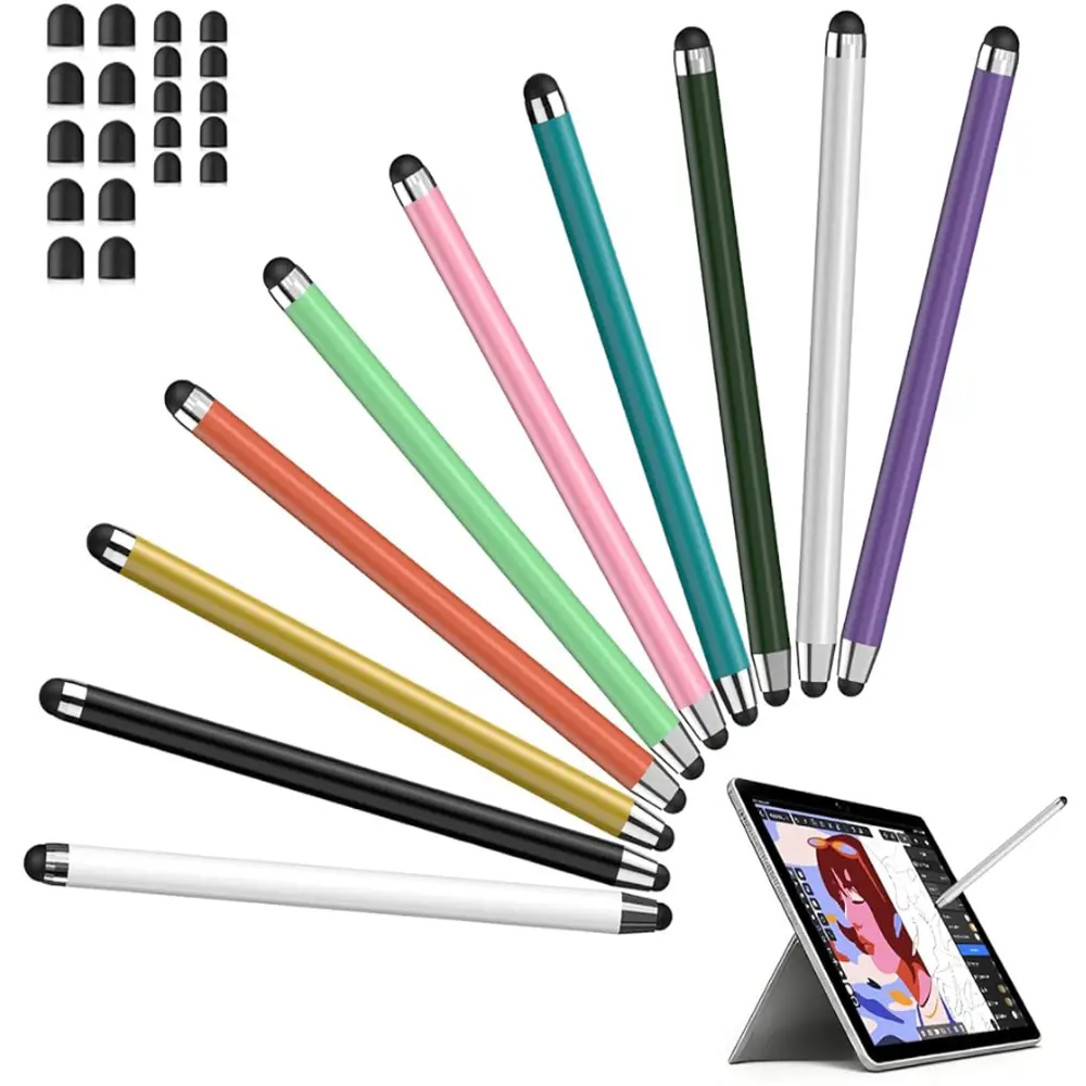 MEKO 10-Pack Universal Touchscreen Stylus Pens ,  2-in-1 Stylus Pens for Touch Screens,for iPad, iPhone, Android, Samsung, Tablets, Laptops & More - Includes 20 Replacement Nibs