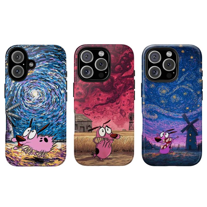 Courage The Cowardly Dog phone case,Cute Cartoon Dog Aesthetic phone case,Tough phone case,for iPhone 16/15/14/13/12/11/17 ProMax Plus for Samsung phones, suitable for both men and women, an excellent choice for Halloween, Christmas and Thanksgiving.