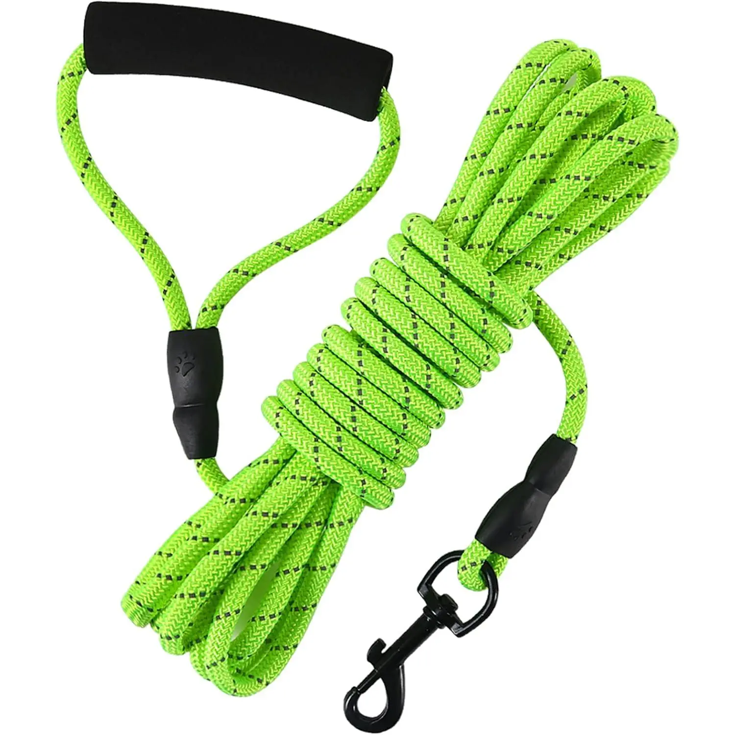 Floating Long  Leash, 20ft   Leash for Swimming and Lake, Reflective Long Rope Lead with Soft Handle for Outside, Yard, Camping, Hiking and Beach (Green)